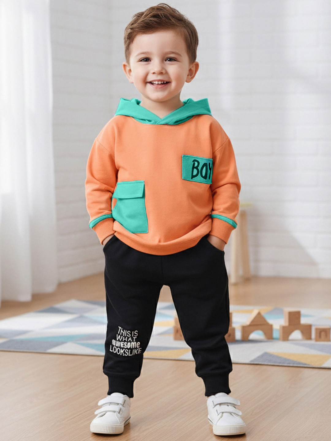 Hikuj Kids-Boys Cotton Blend Printed Clothing Set