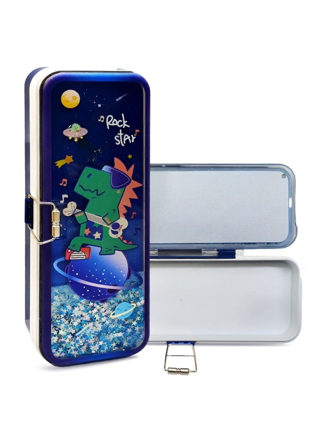 YK Kids Dinosaur Themes Stylish Glitter Pencil Box