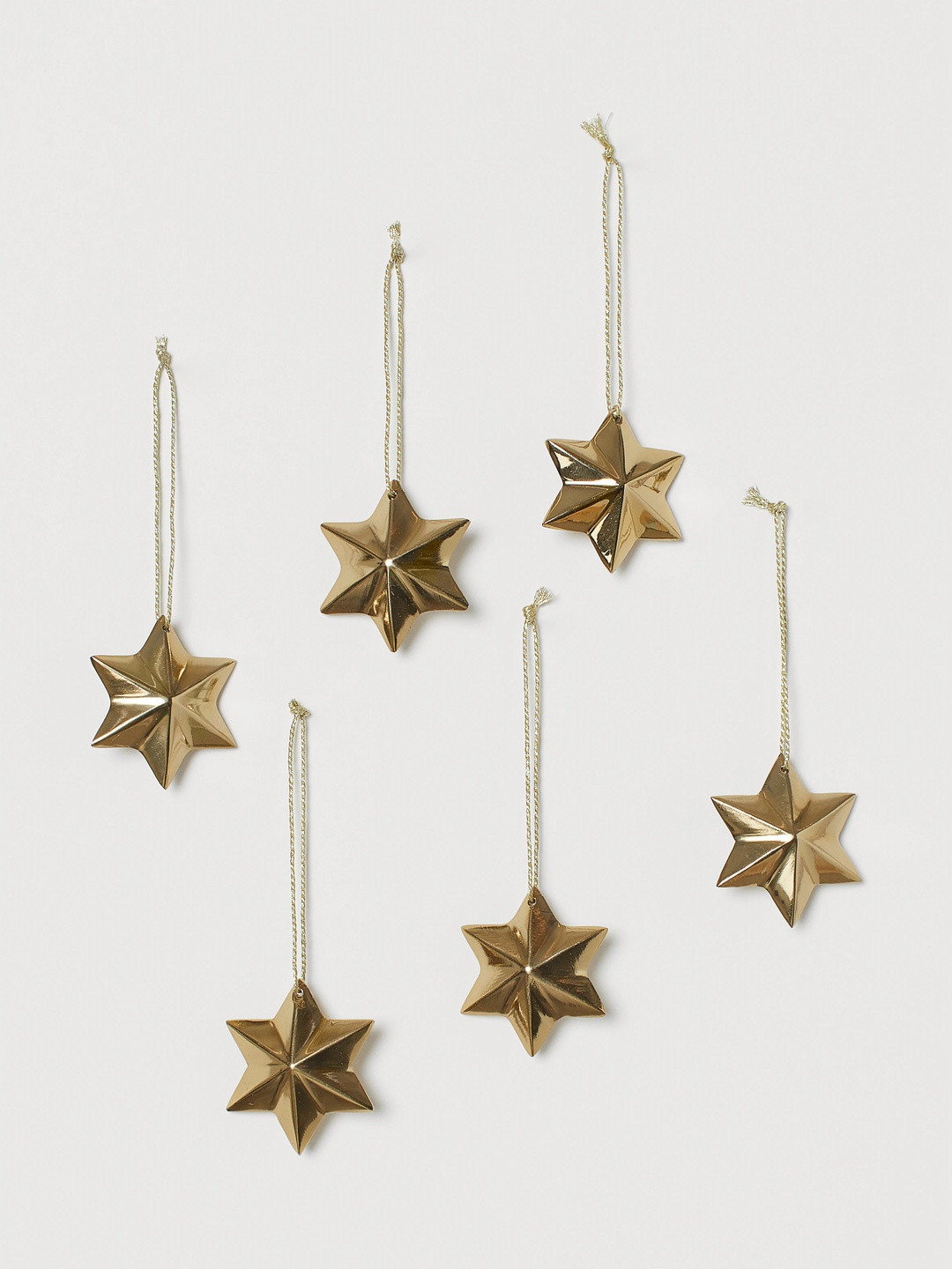 H&M Gold-Toned 6-Pack Christmas Decorations