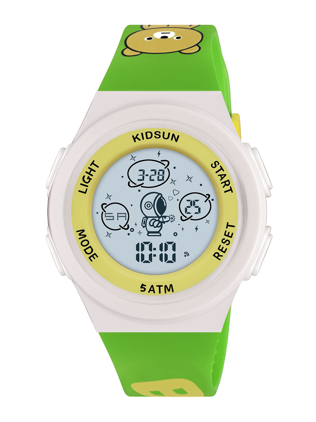 KIDSUN Kids Round Dial & Straps Digital Multi Function Watch M01_WHITE_GREEN