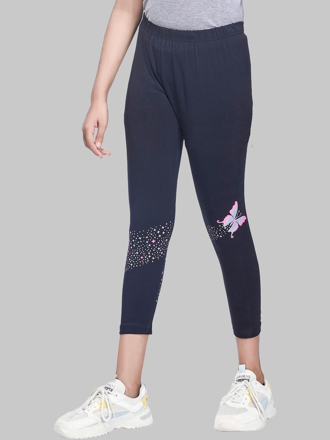 ZUNIORS SSC Girls Cotton Printed Mid-Rise Regular Fit Capris