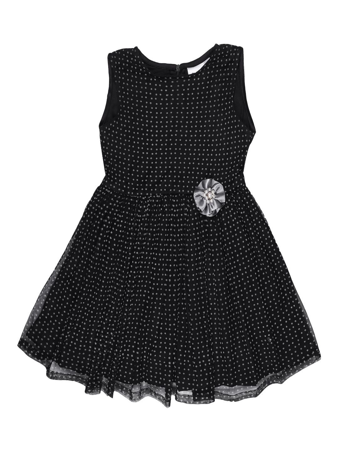 Cutoos Polka Dot Net Fit & Flare Dress