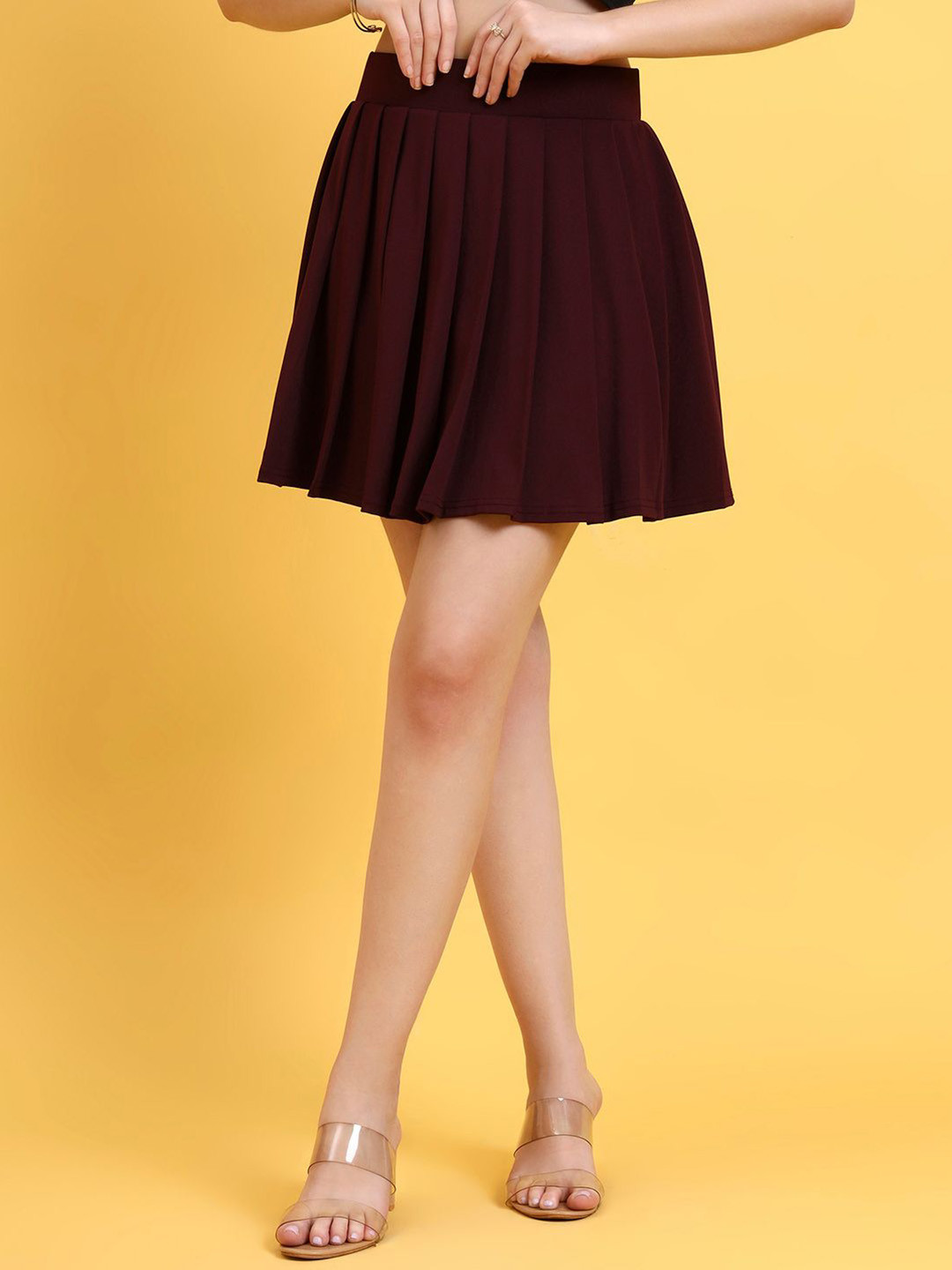 Fraulein Women Pleated Above Knee Straight Skirts