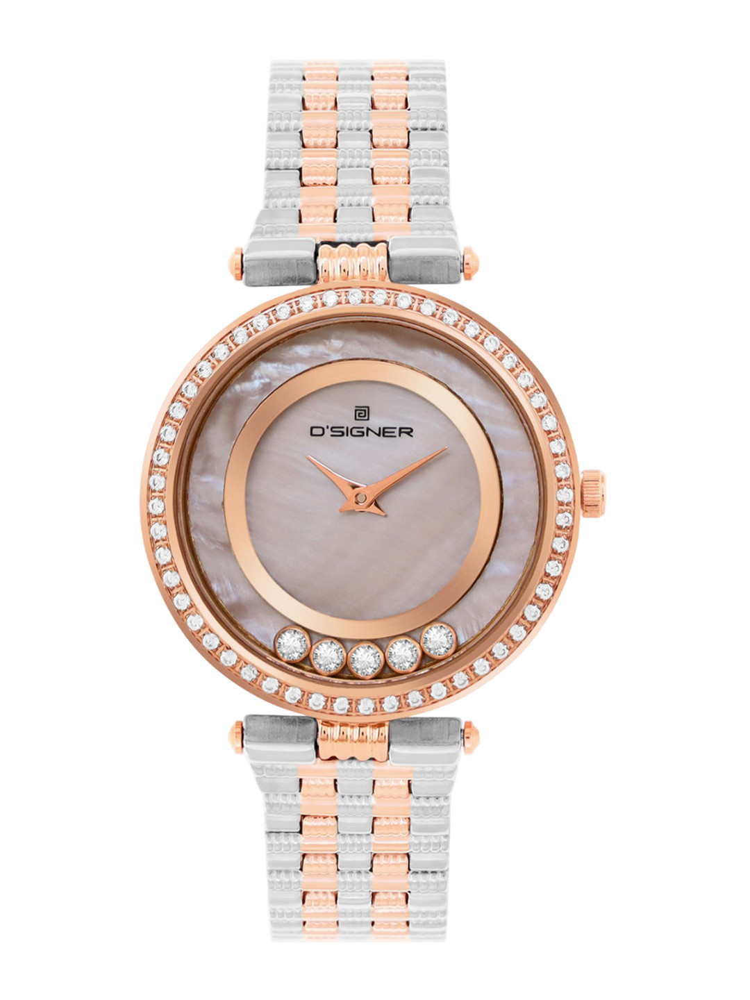 D'SIGNER Women Mother of Pearl Bracelet Style Straps Analogue Watch 901RTM.8L