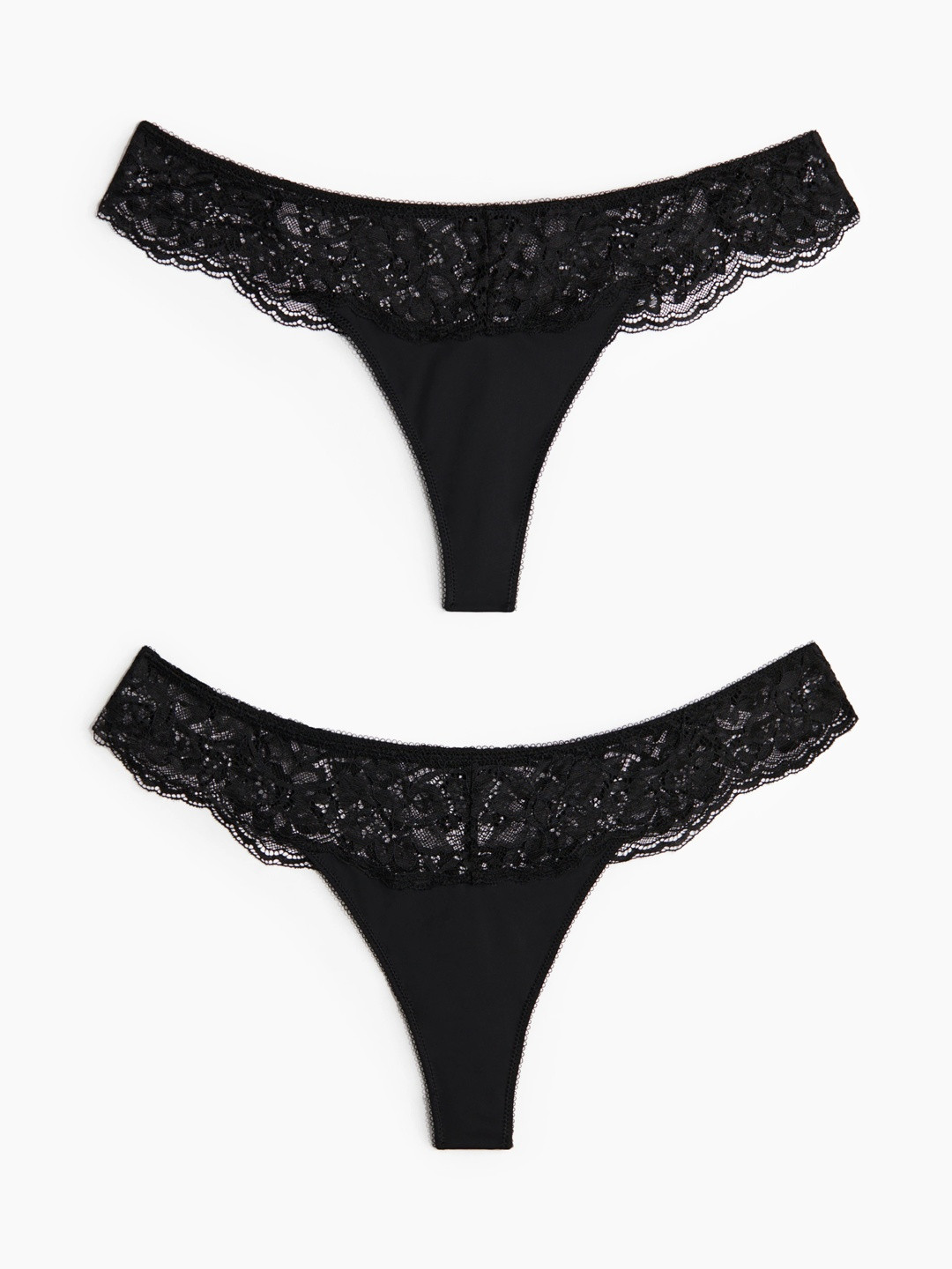 H&M Women 2-pack Microfibre and Lace Thong Briefs