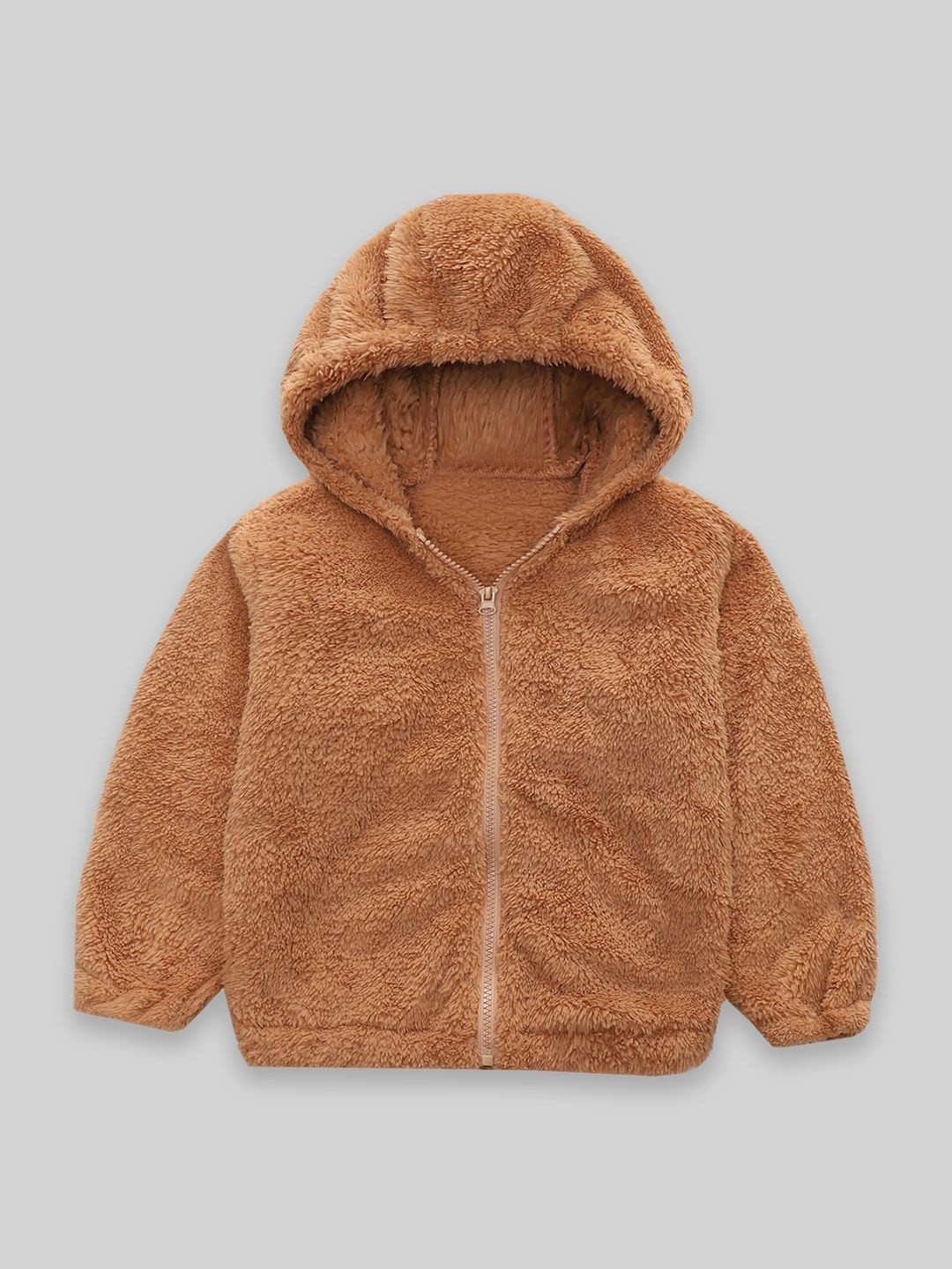 YK Boys Brown Hooded Jacket