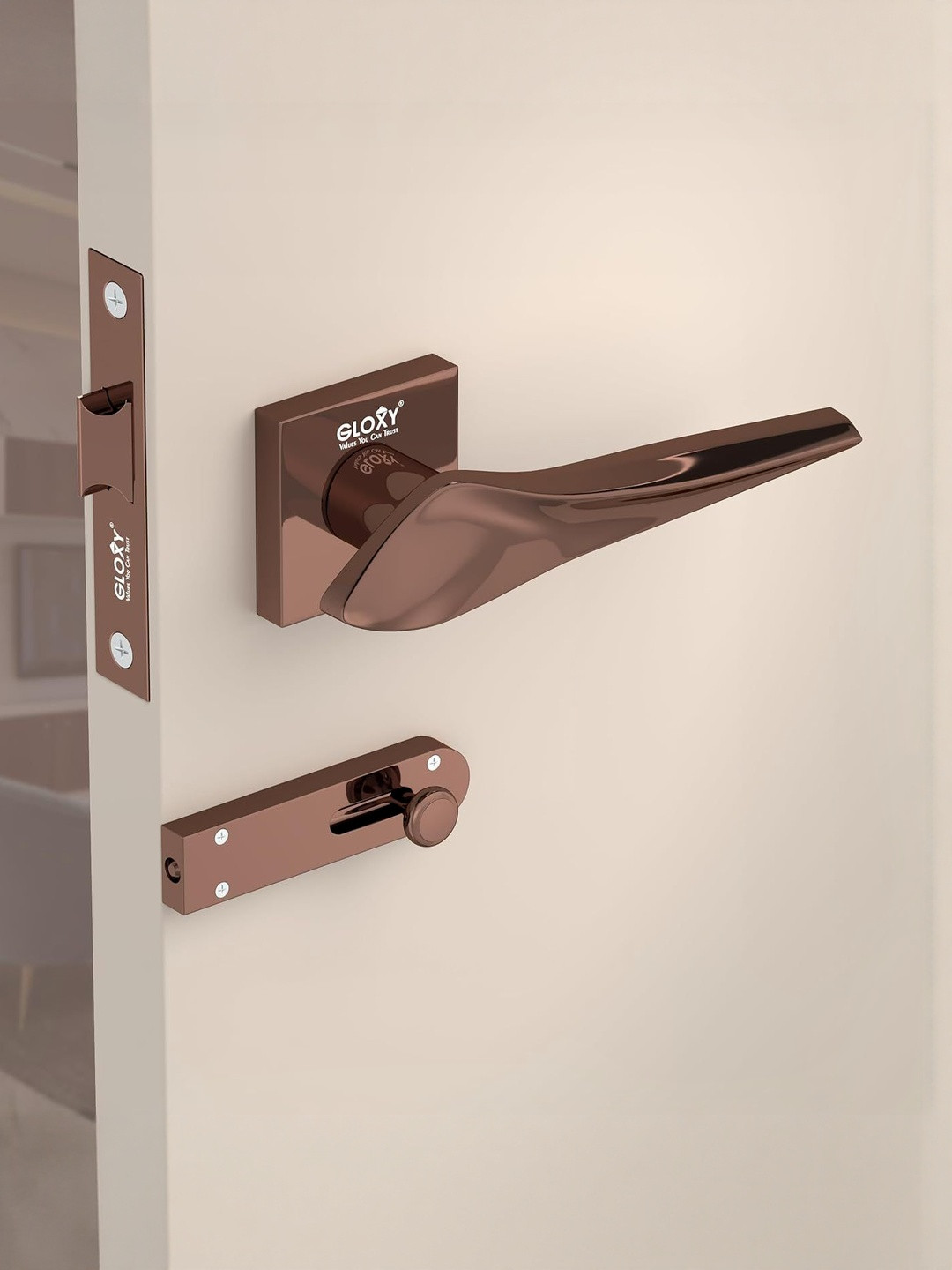 GLOXY Baby Mortise Door Lock Handle Set With Keys