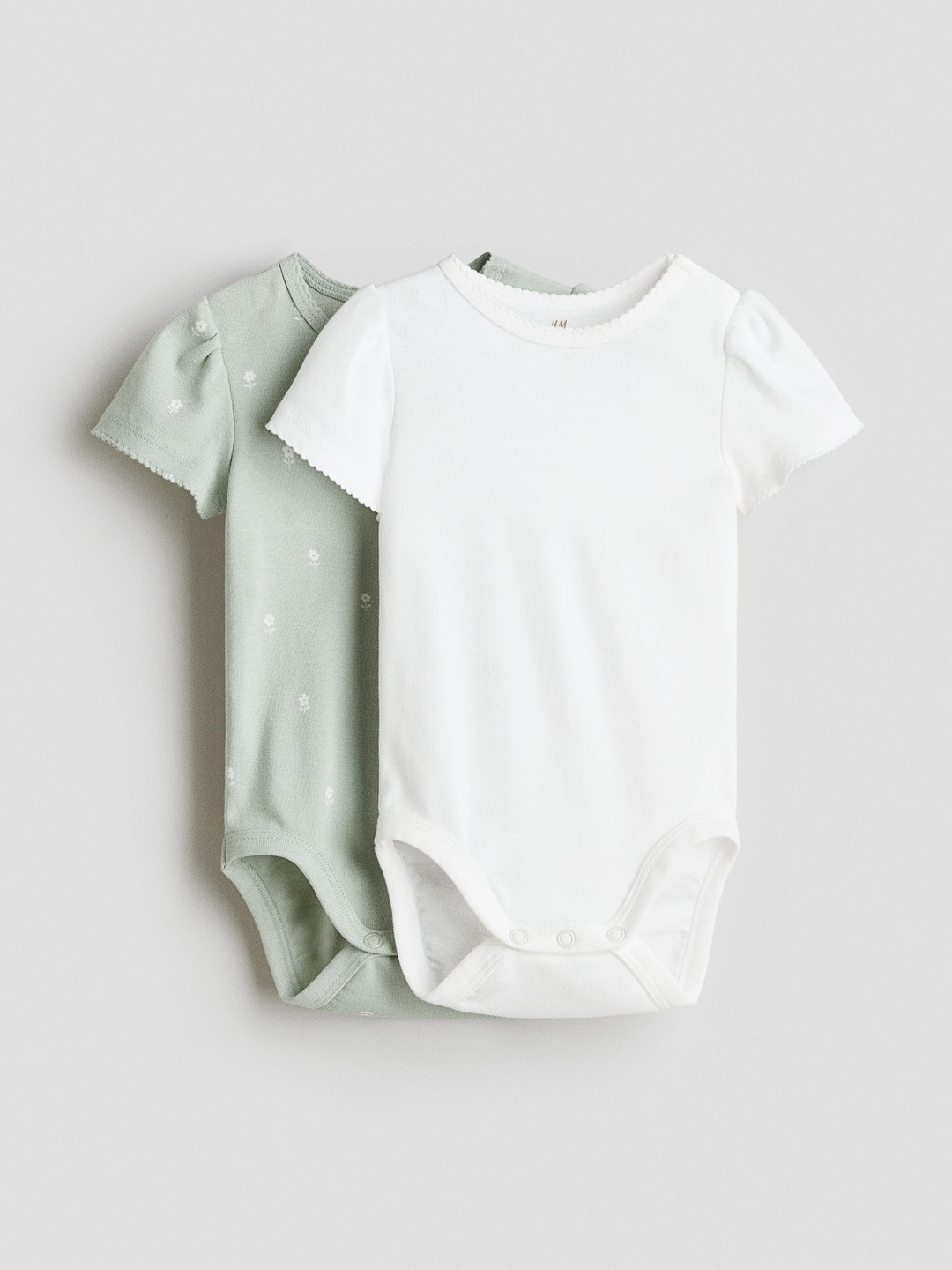H&M Boys Pure Cotton 2-Pack Short-Sleeved Bodysuits