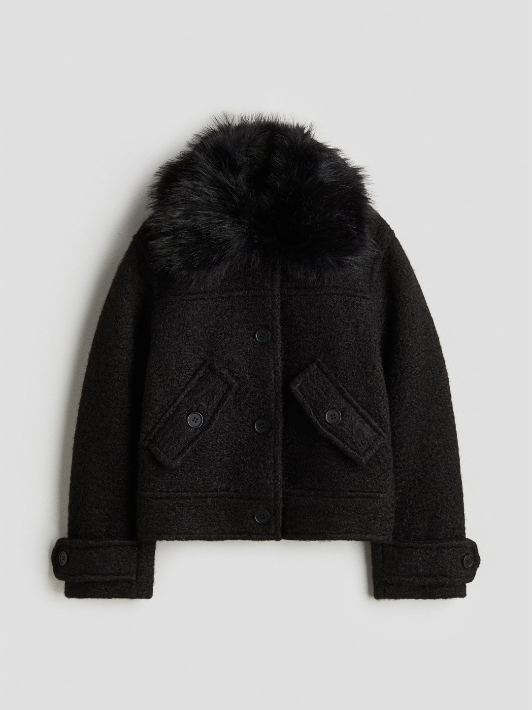 H&M Girls Fluffy-collared jacket