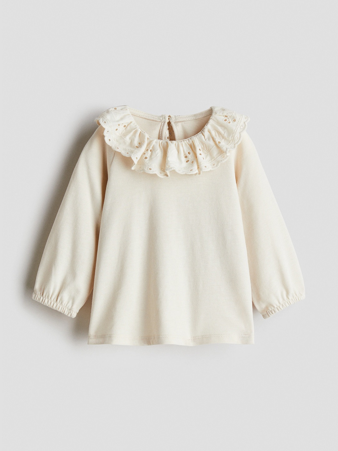 H&M Broderie Anglaise-Collared Top