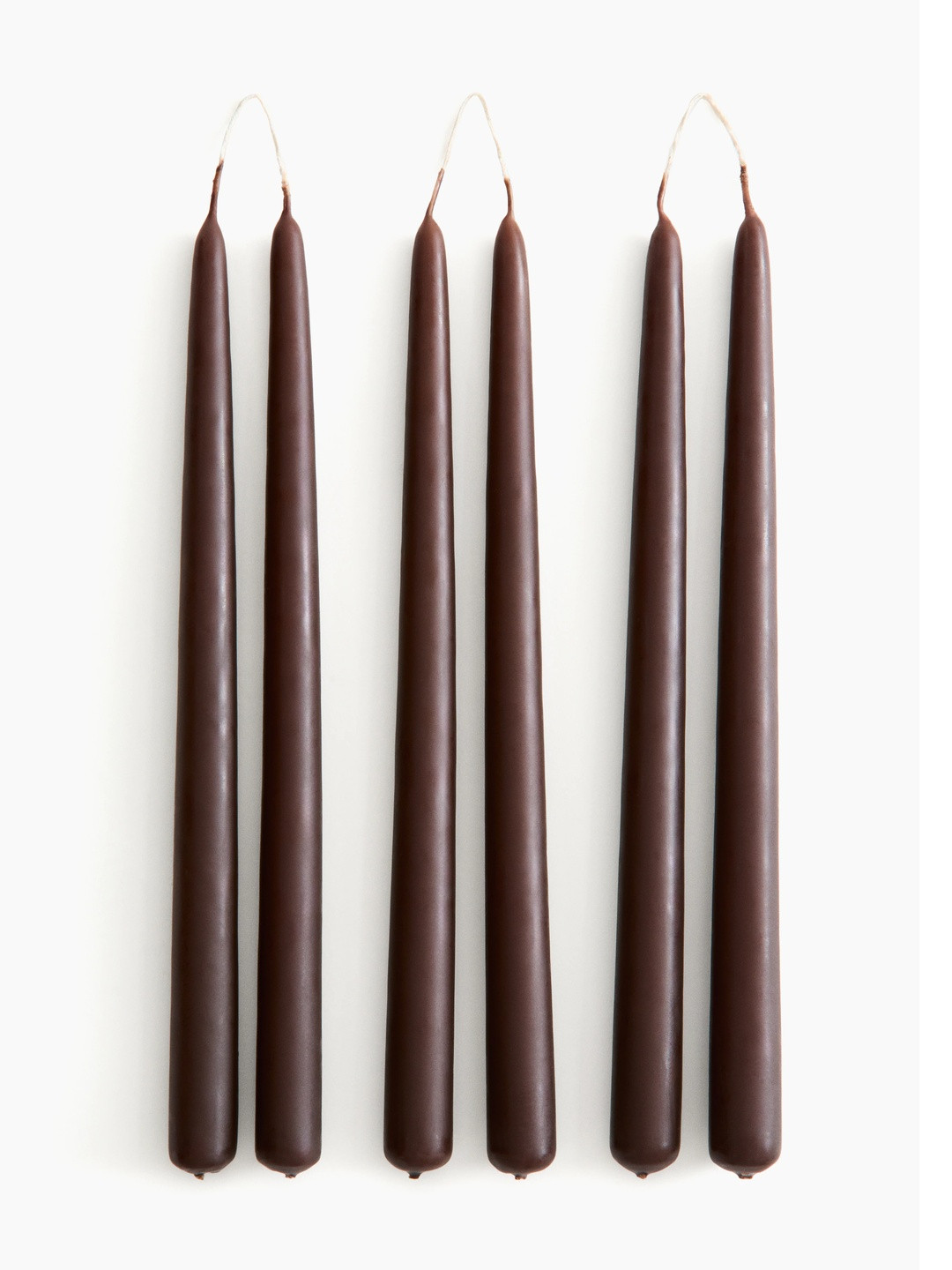 H&M Brown 6-Pack Taper Candles