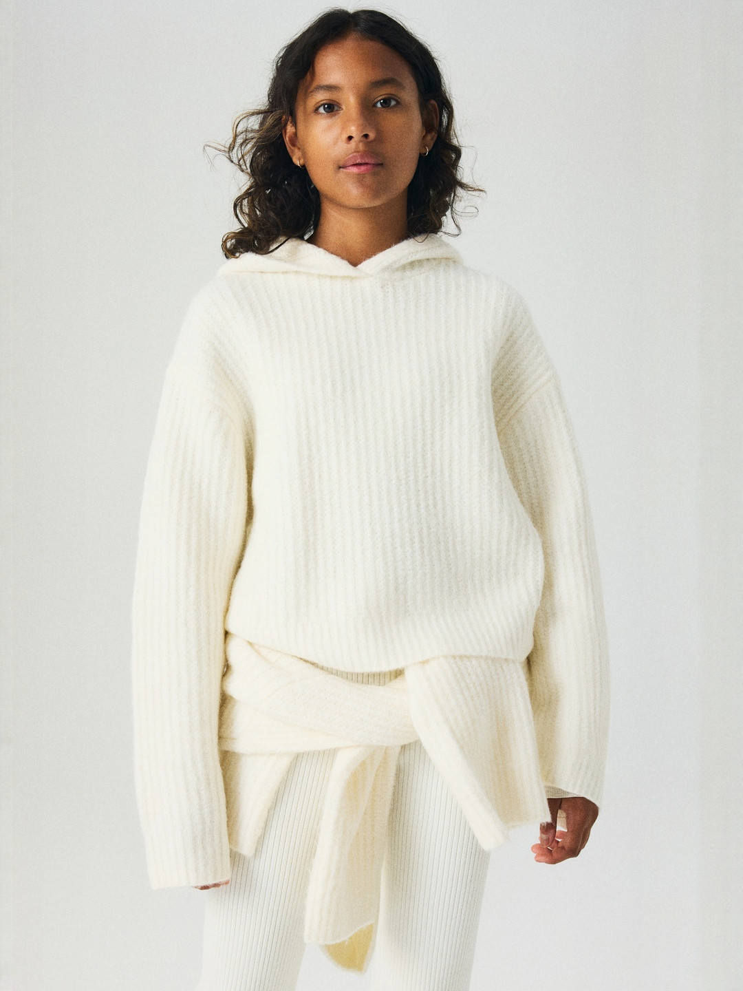 H&M Girls Rib-Knit Hoodie
