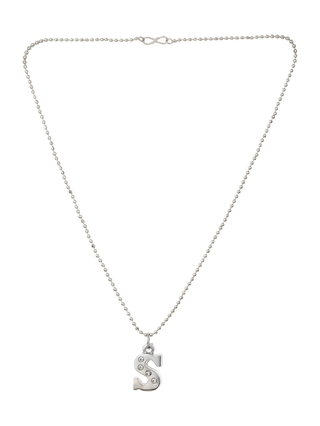 NAKSHATRA JUNCTION Unisex Stainless Steel Alphabet S Shaped Pendant With Chain