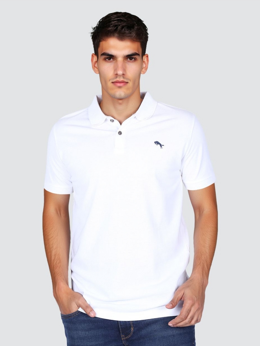Wrangler Men Brand Logo Printed Polo Collar Pure Cotton T-shirt