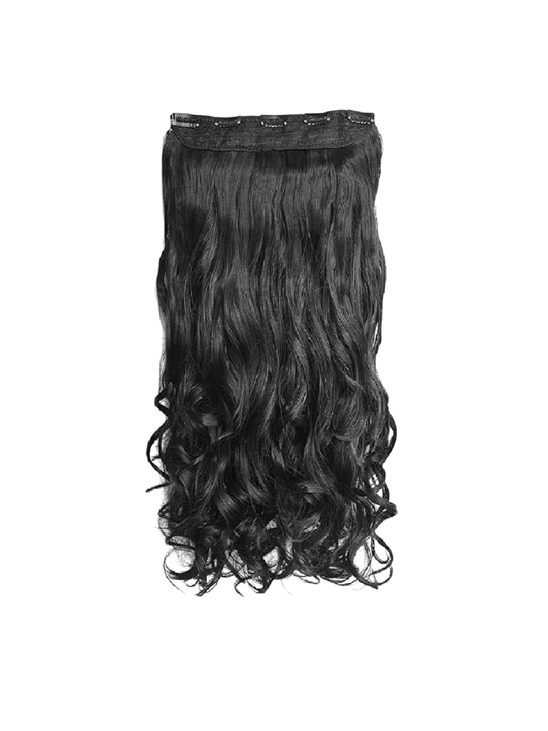 Hymaa Clip-In Curly Toupee Hair Extension - Black - 21cm