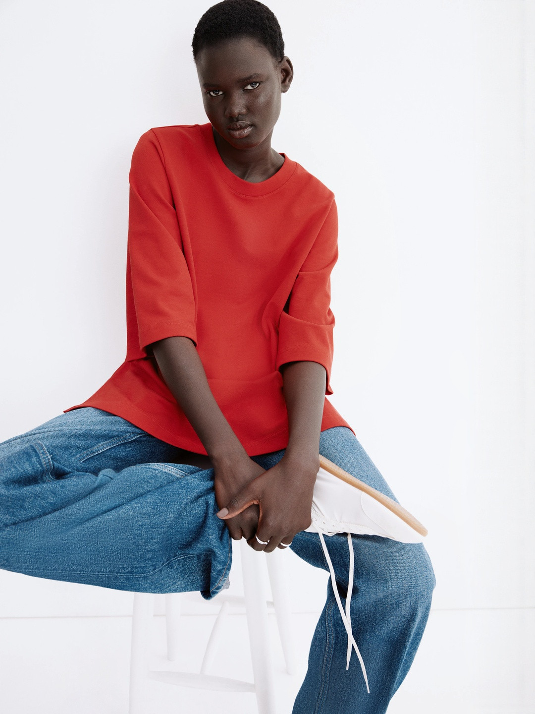 H&M Women Red Oversized T-shirt