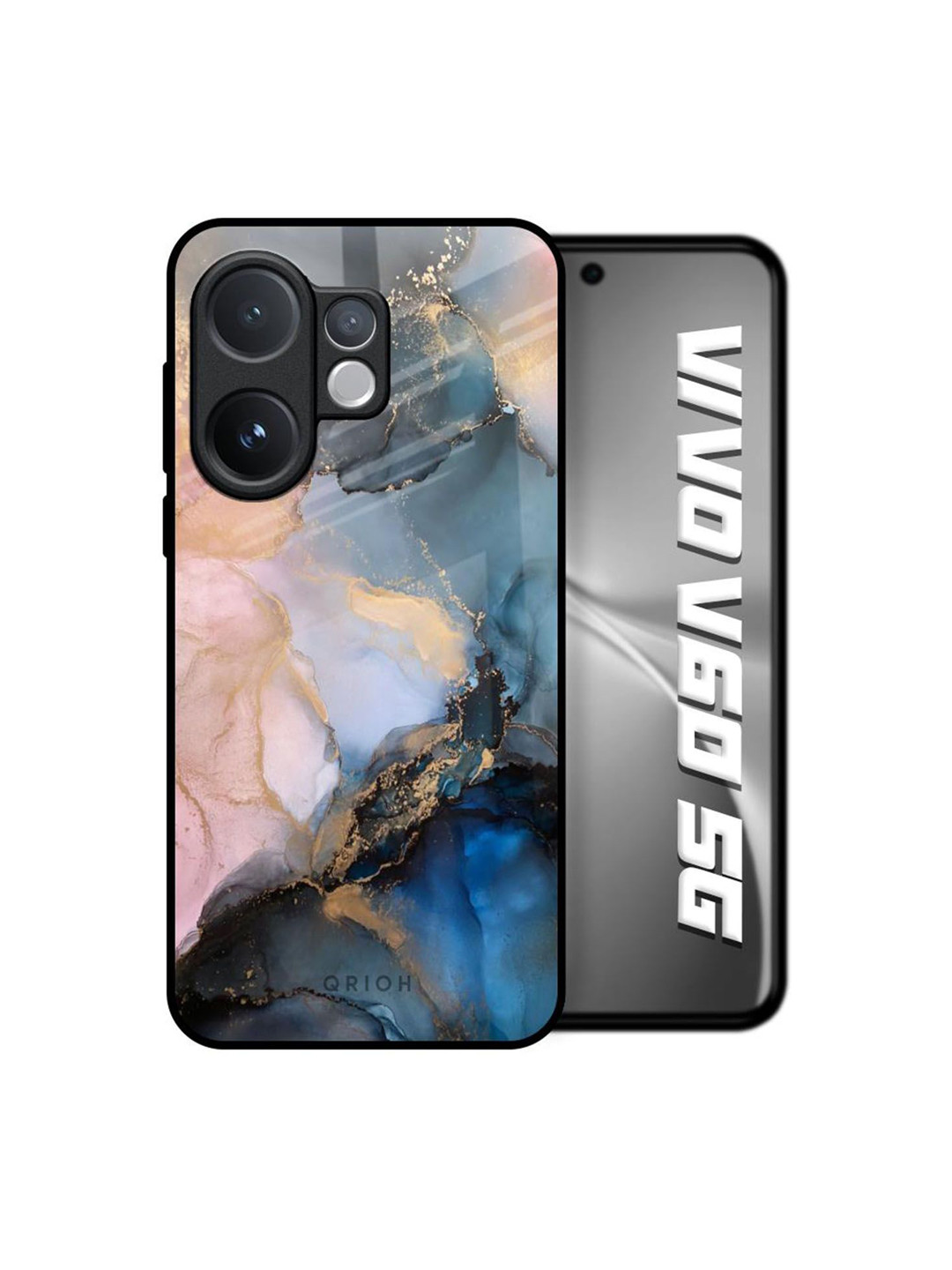 QRIOH Abstract Printed Vivo V60 5G Silicone Back Case Mobile Accessories
