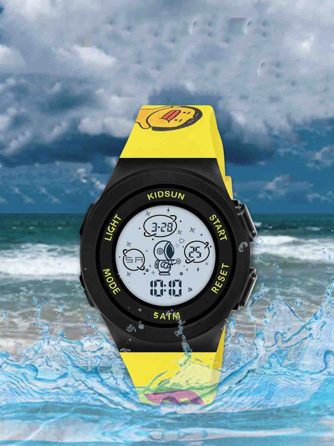 KIDSUN Kids Round Dial & Straps Digital Multi Function Watch M01_BLACK_YELLOW