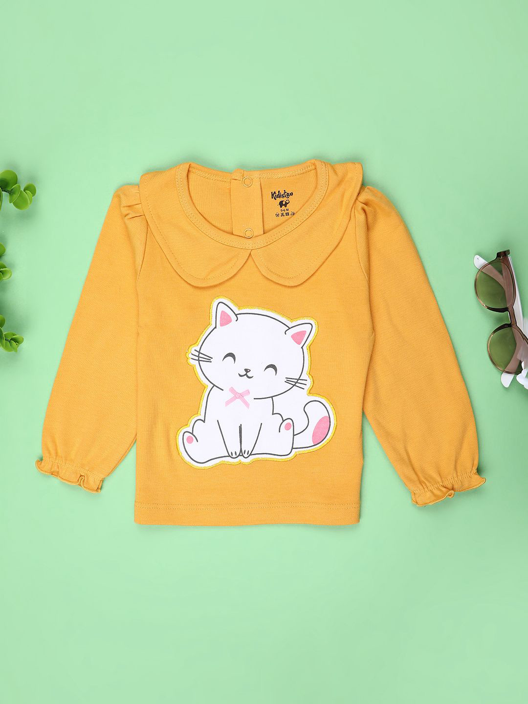 V-Mart Girls Printed Cotton Interlock Round Neck T-Shirt