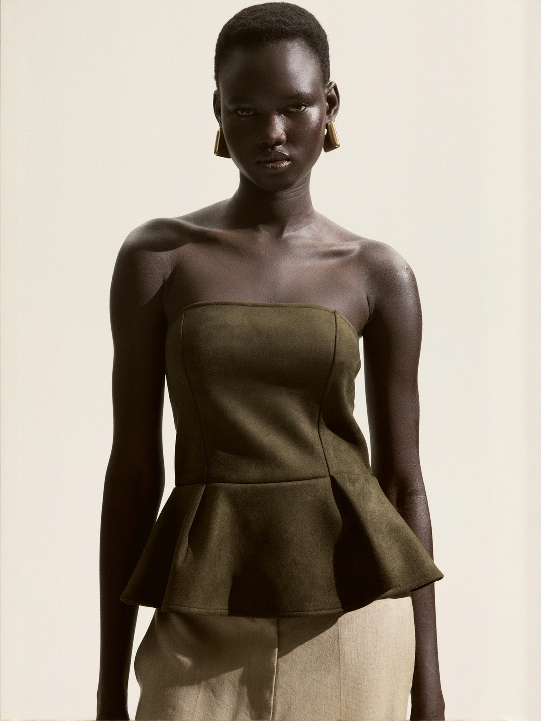 H&M Women Bandeau Peplum Top