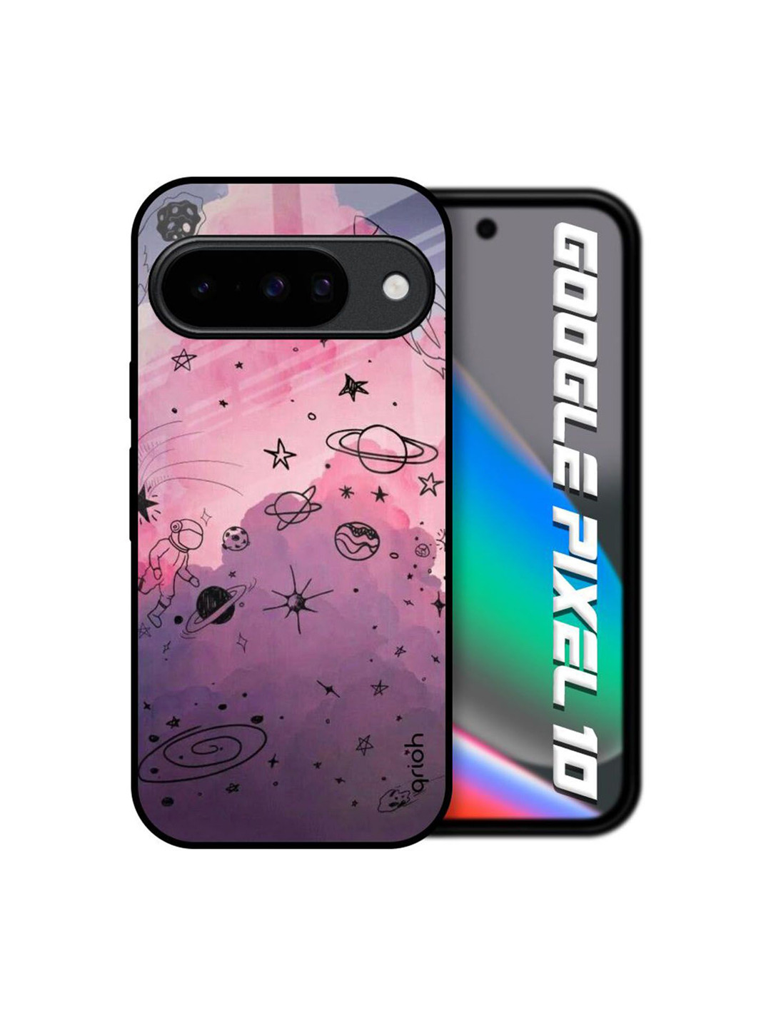 QRIOH Space Doodles Printed Sleek & Lightweight Google Pixel 10 5G Glass Back Case