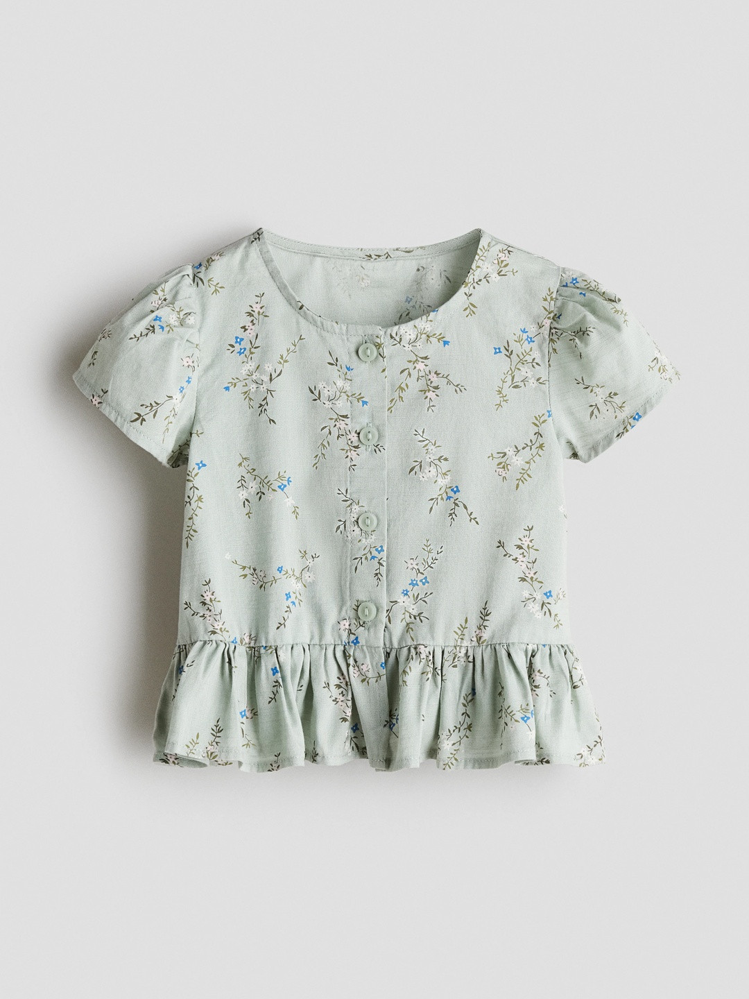 H&M Girls Short-Sleeved Pure Cotton Blouse