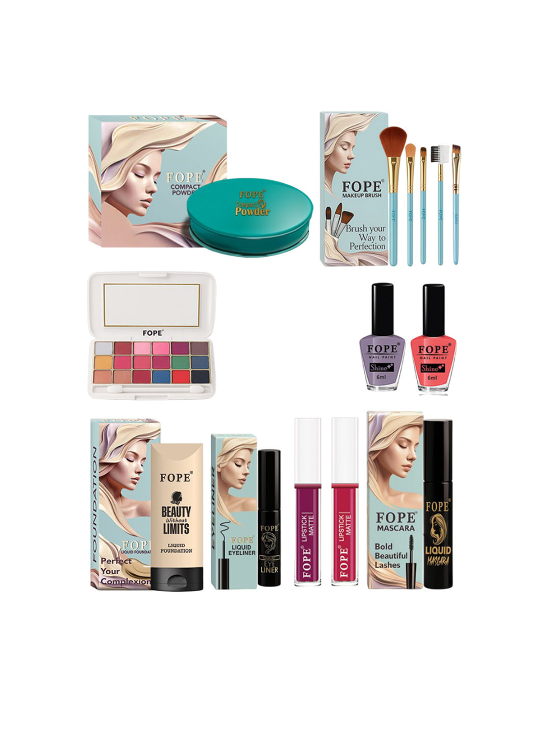 FOPE Set Of 14 All In One Long Lasting Makeup Combo