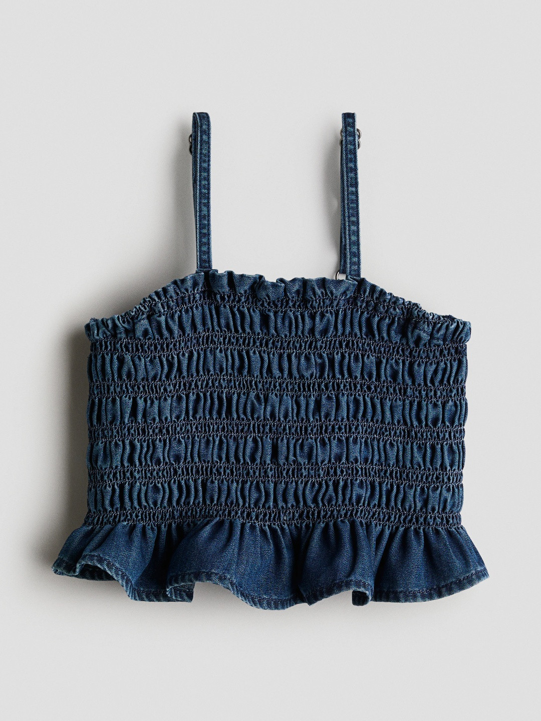 H&M Girls Blue Cotton Denim Tank Crop Top