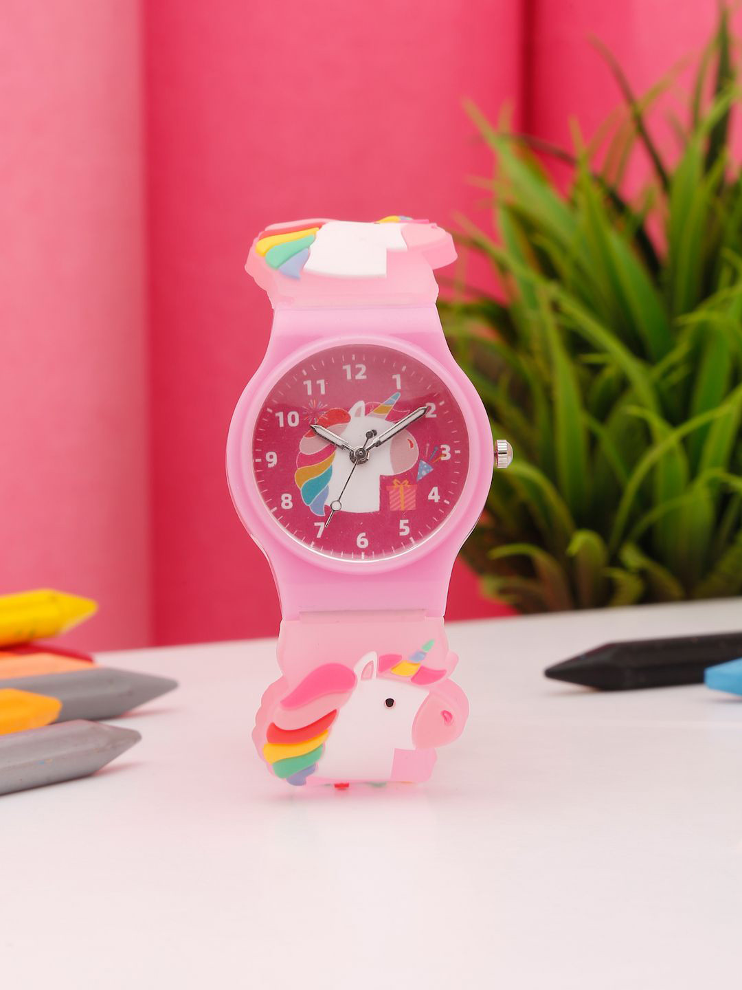 Stoln Girls Printed Dial & Unicorn Designed Straps Analogue Watch 18713-7