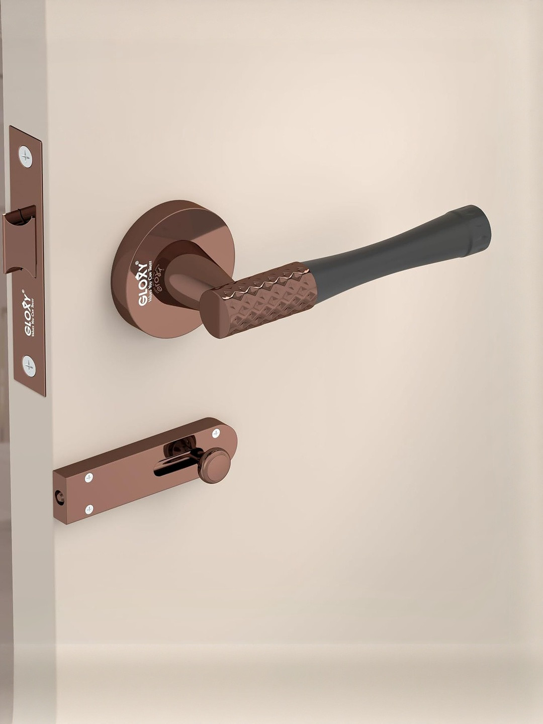 GLOXY Stainless Steel Chrome Finish Door Lock