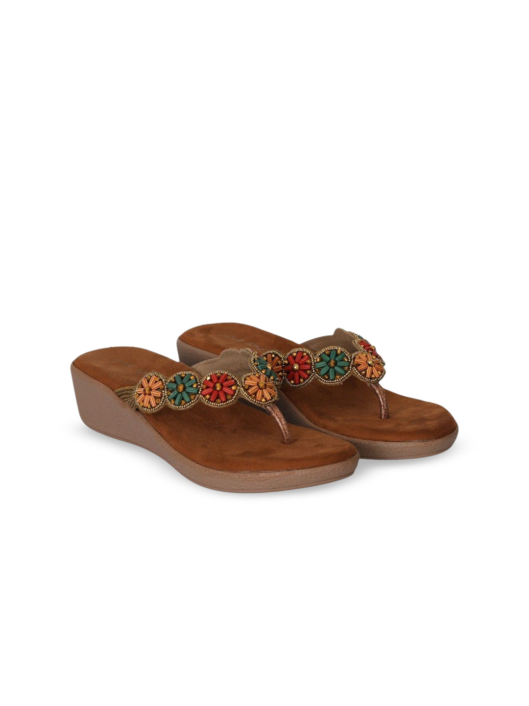 PINK LEAF Women Embellished Wedge Sandals