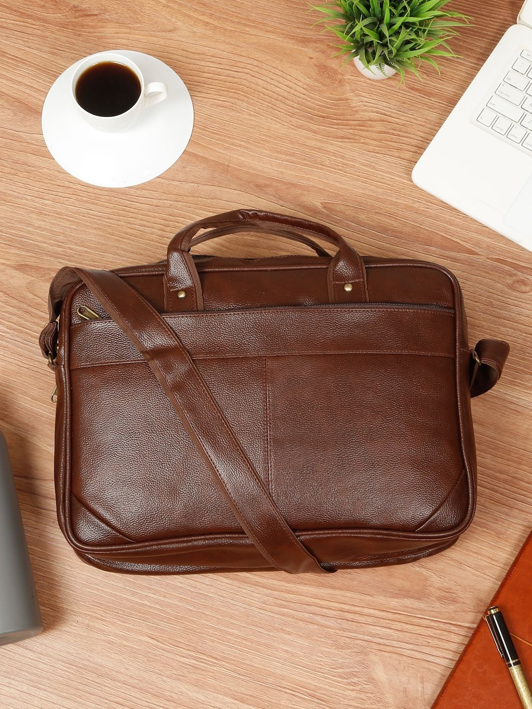 Kosher Unisex Faux Leather Laptop Bag