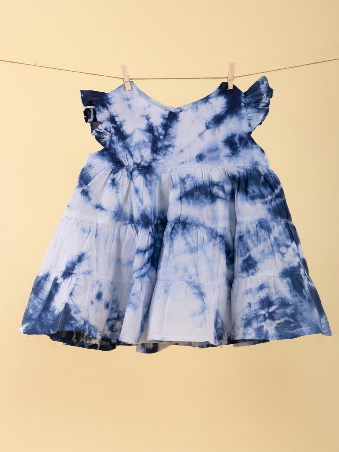 TWEENY MINI Infant Girl Pure Cotton Ombre Tie-Dye Frock