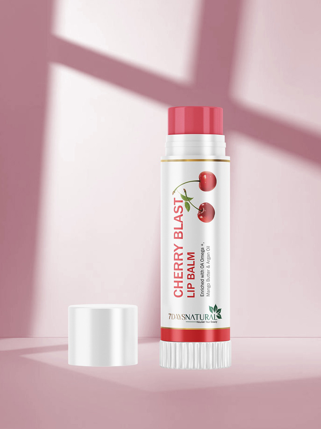 7DAYSNATURAL Cherry Blast Lip Balm For Nourishing Lip With Argan Oil - 5 g - Cherry