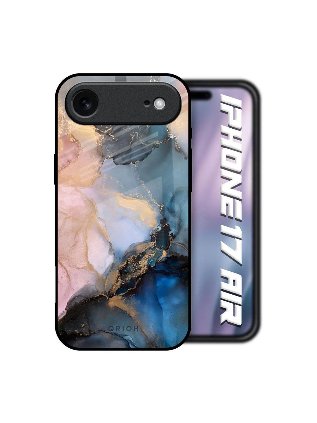 QRIOH Marble Ink Abstract Printed Sleek & Lightweight iPhone Air Glass Back Case