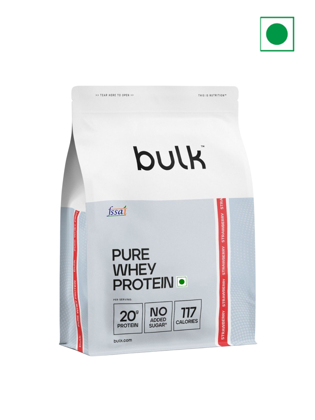Bulk Pure Whey Protein Powder - 900 g - Strawberry