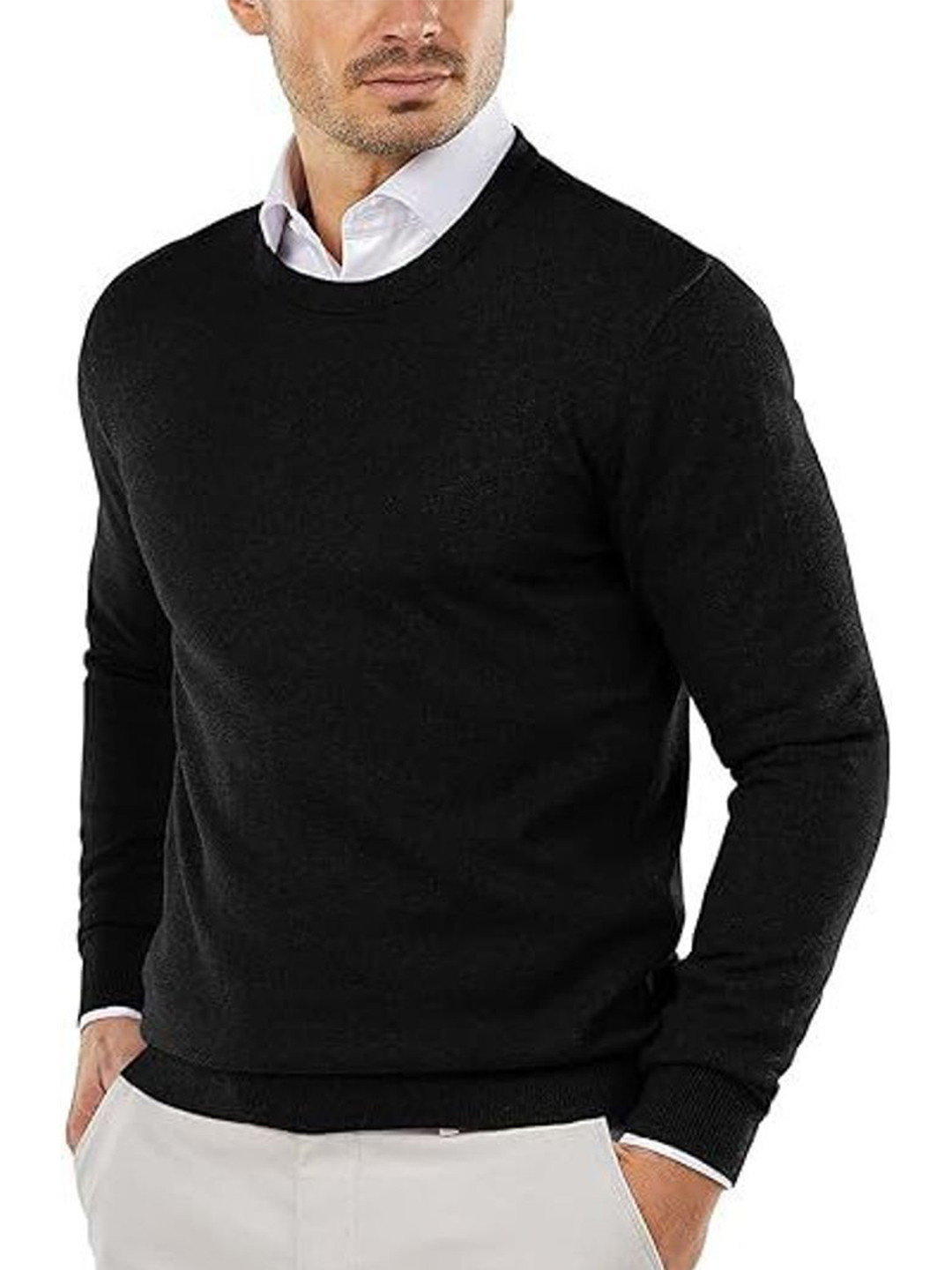 StyleCast Men's Solid Round Neck Full Sleeve Pullover
