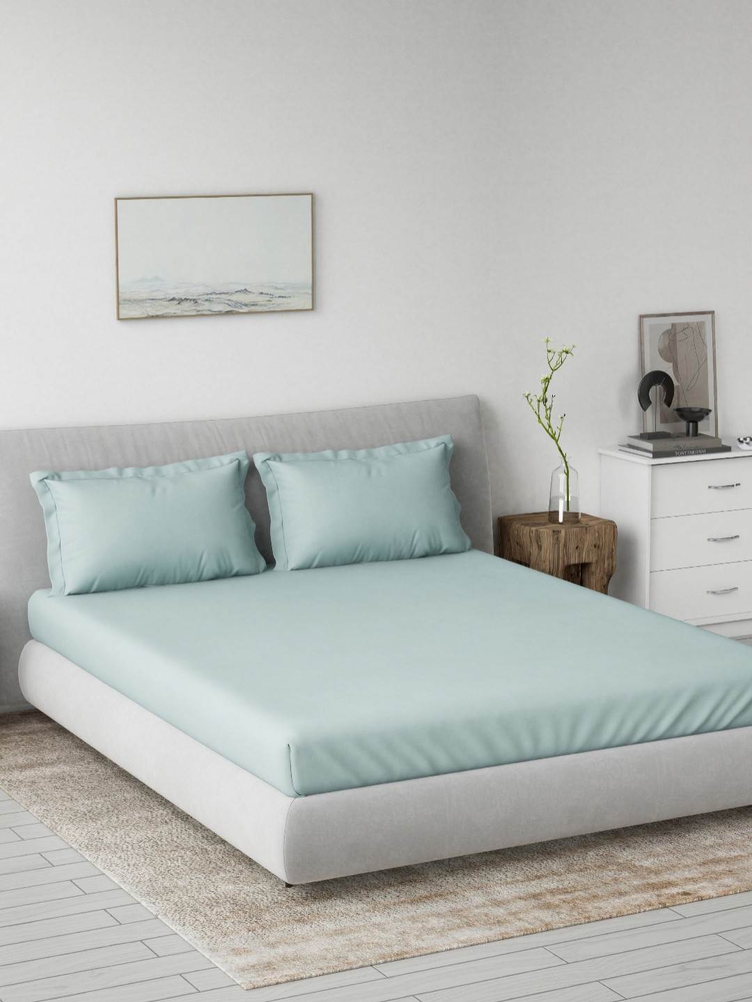 DDecor Spectrum Blue 180 TC Pure Cotton Super King Bedsheet Set 2.74m x 2.74m