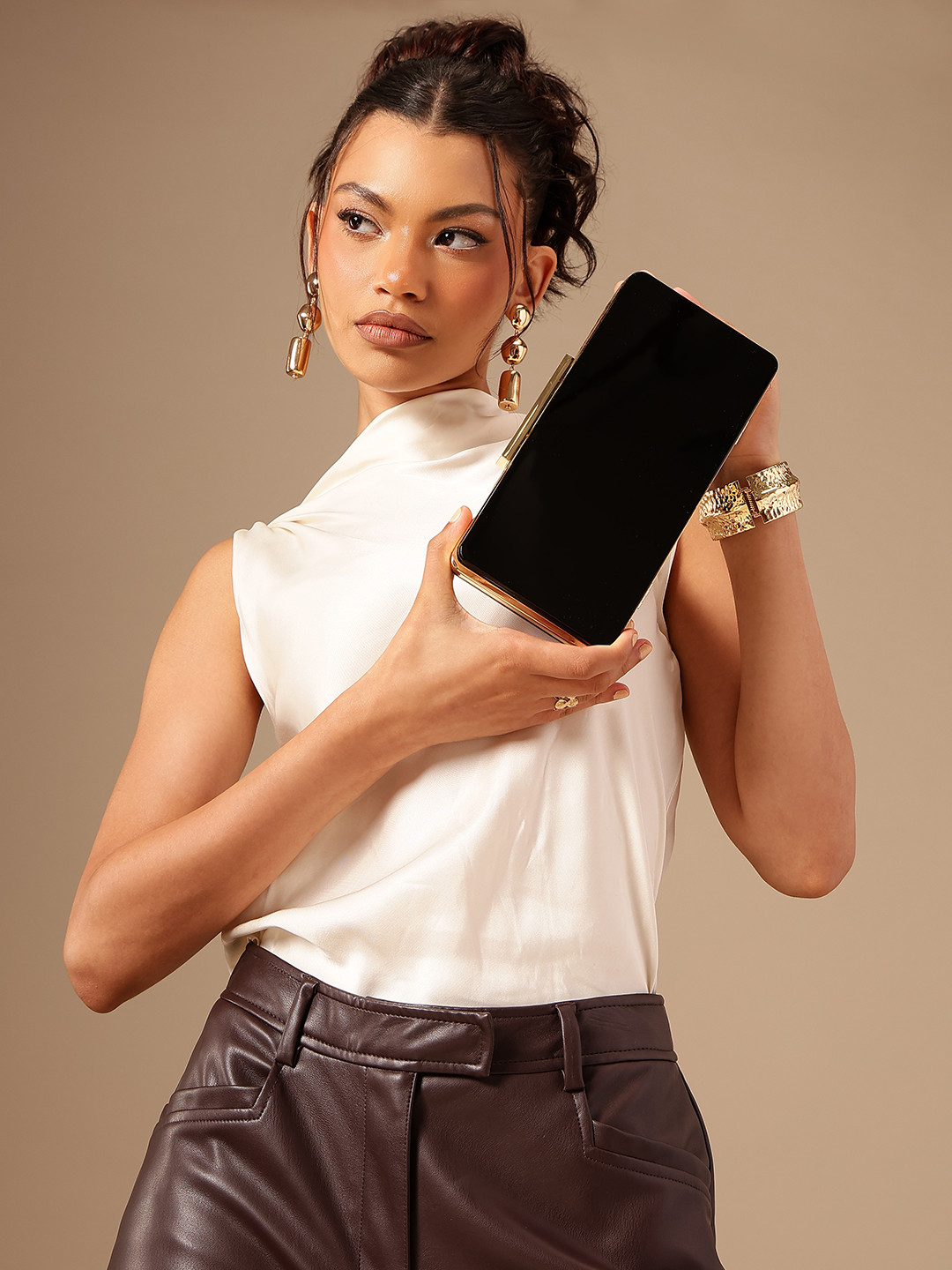 PARFOIS Solid Box Clutch with Shoulder Strap