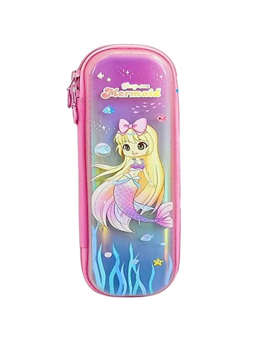 YK Kids Unisex Pink Cute Mermaid Multipurpose Pencil Case