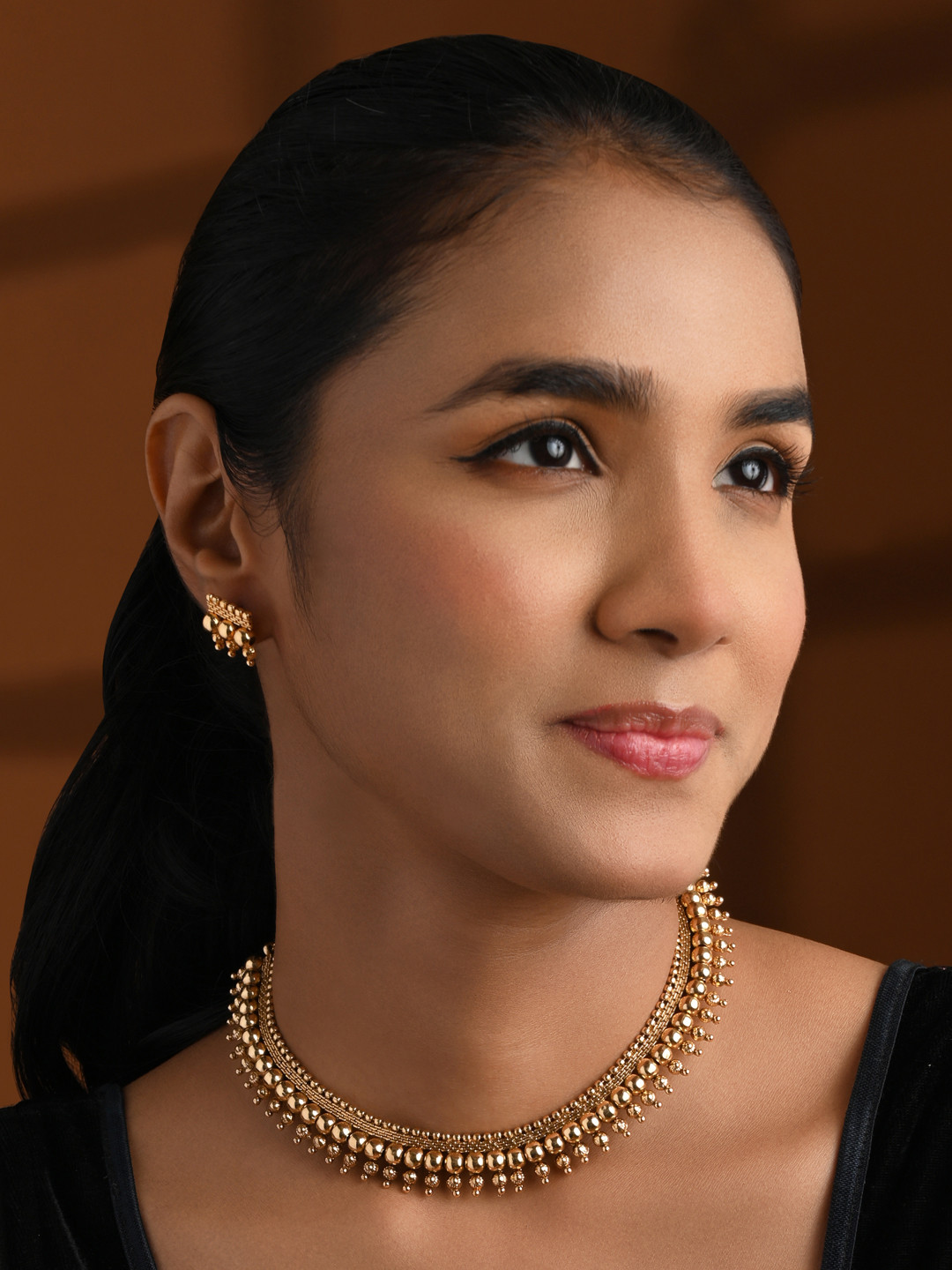 I Jewels Gold-Plated Traditional Jewellery Set