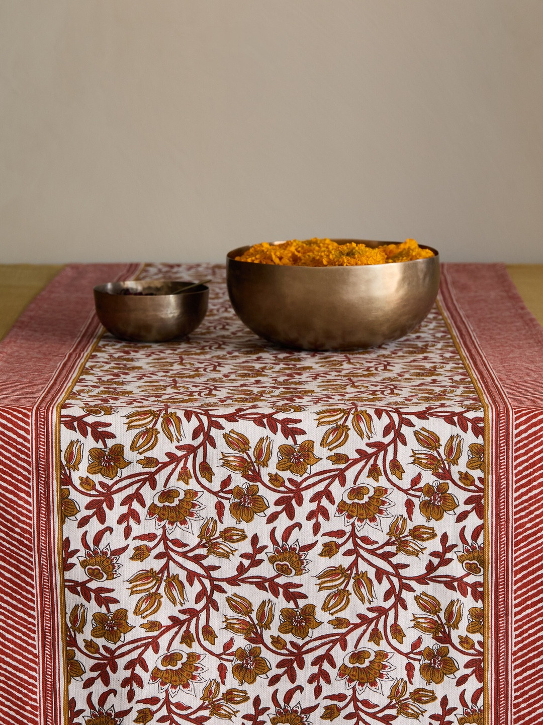 H&M Extra-long Patterned Cotton-Blend Table Runner