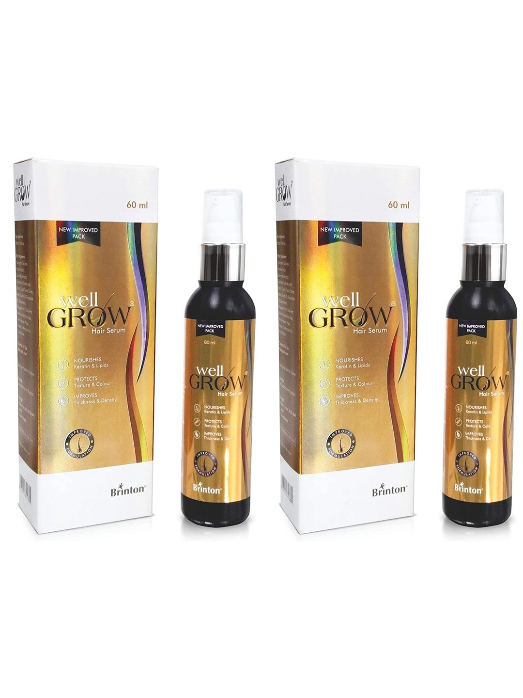 Brinton Set Of 2 Wellgrow Anti Hair Loss Serum- 60 ml Each