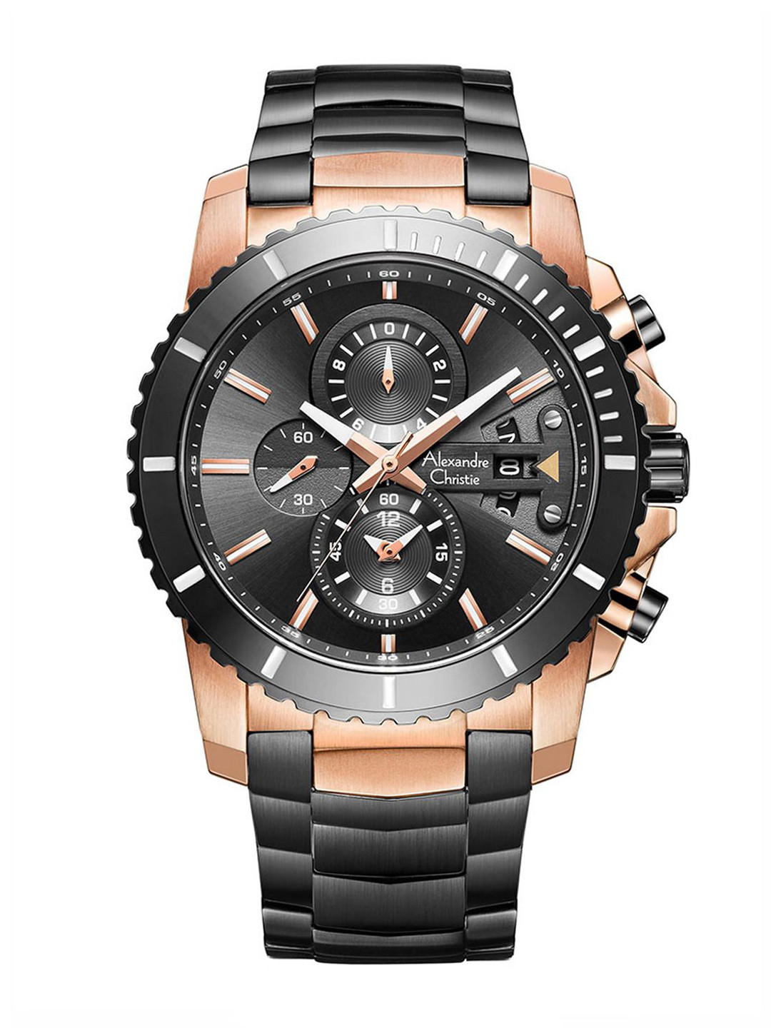 Alexandre Christie Men Round Dial & Stainless Steel Straps Watch 6455MCBBRBA