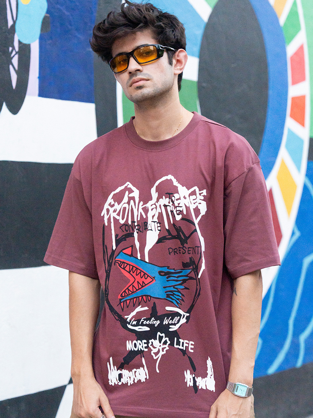 PRONK Extreme Men Cotton Printed Oversized T-shirt