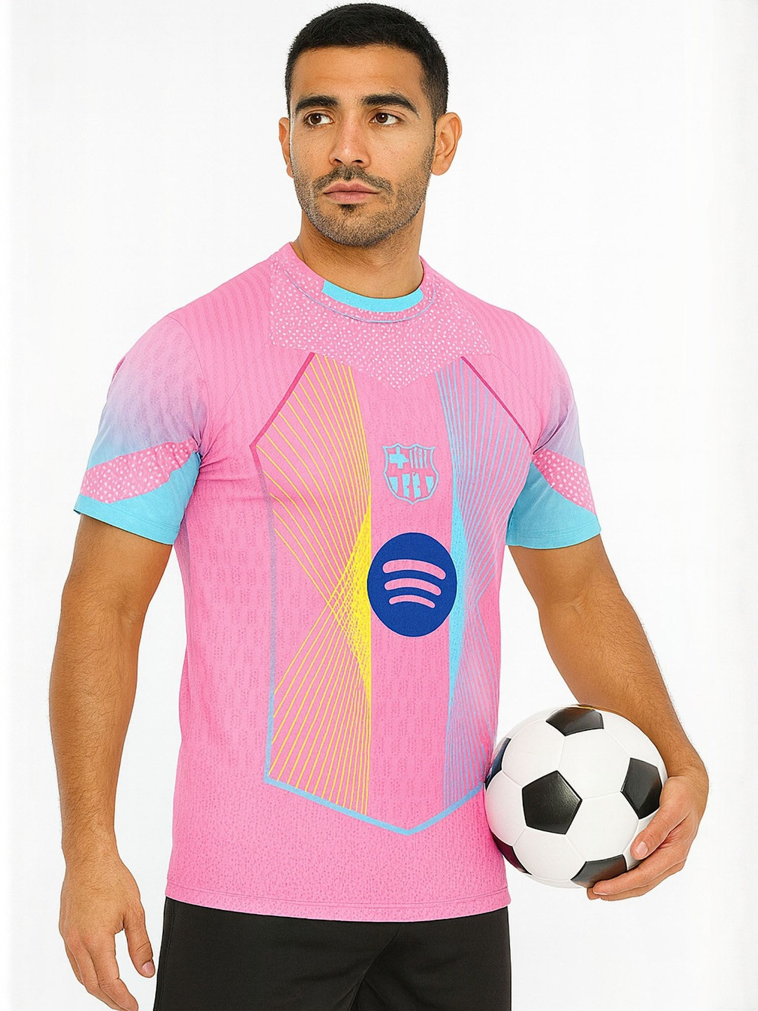 dostitch Men Barcelona Printed Dri-FIT T-shirt