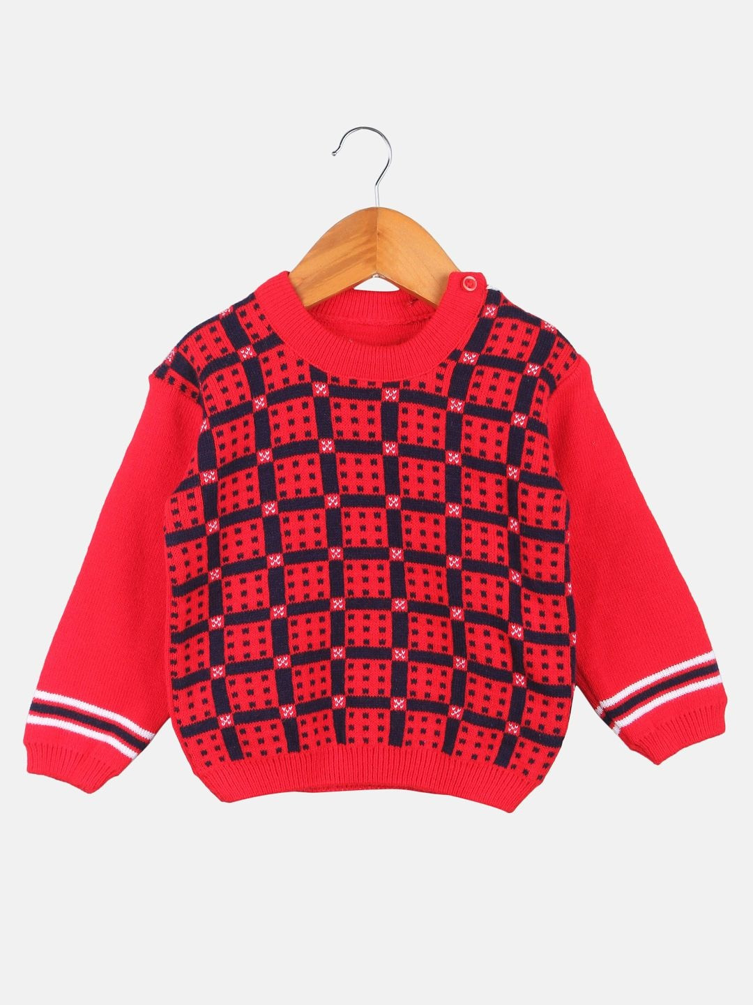 TRENDY WORLD Boys Woolen Checked Pullover Sweater