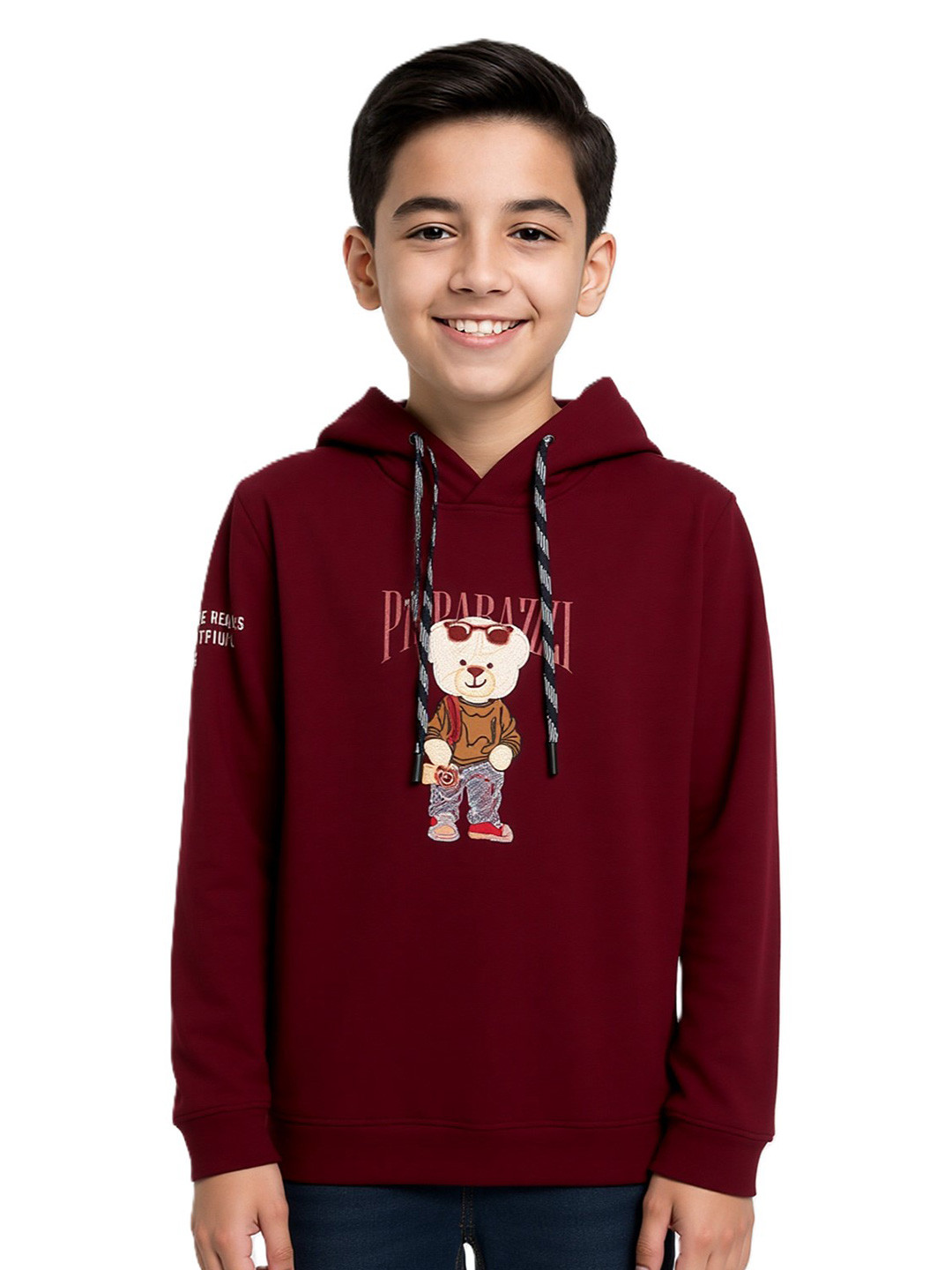CAVIO Boys Graphic Printed Hooded Cotton Pullover