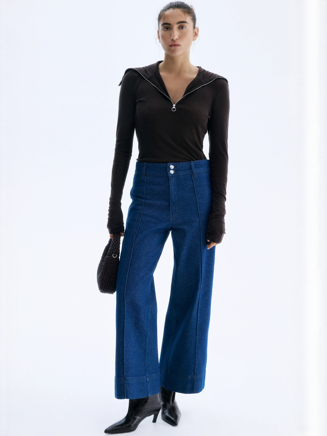H&M Wide High Ankle Jeans