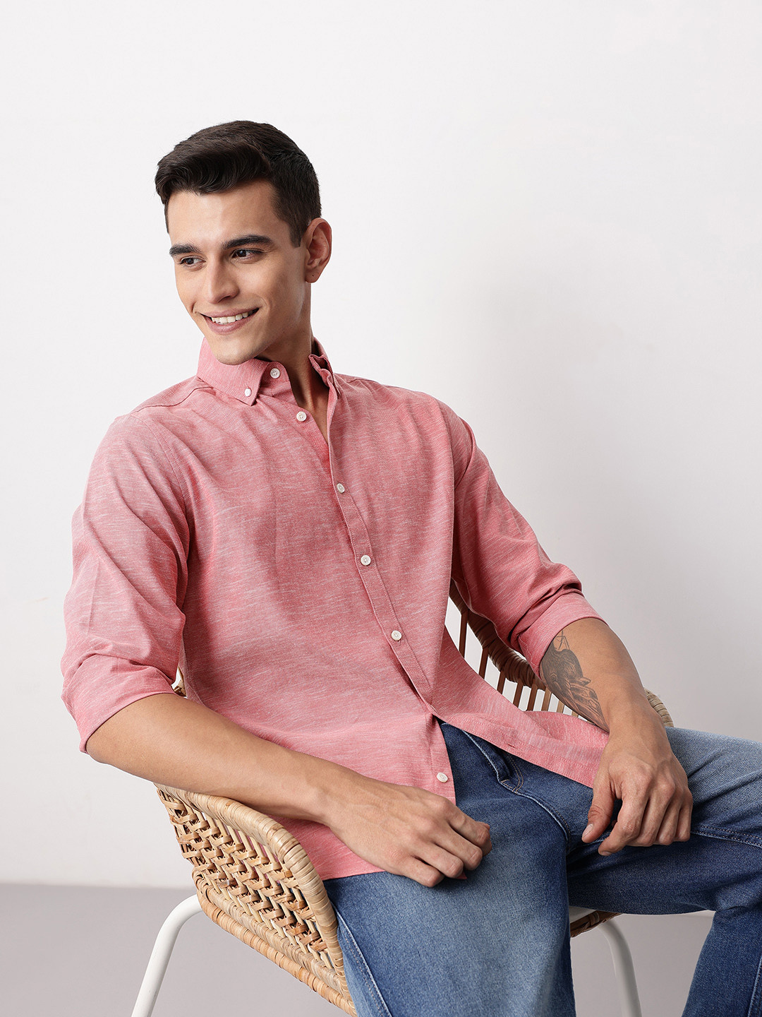 Mast & Harbour Button-Down Collar Classic Fit Casual Shirt